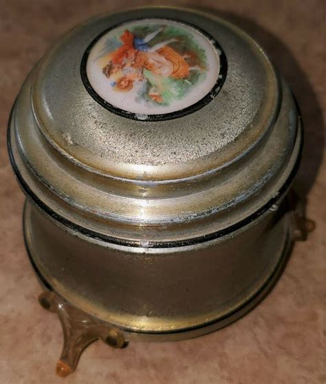 vintage footed metal music box|Vintage Metal Music Box .